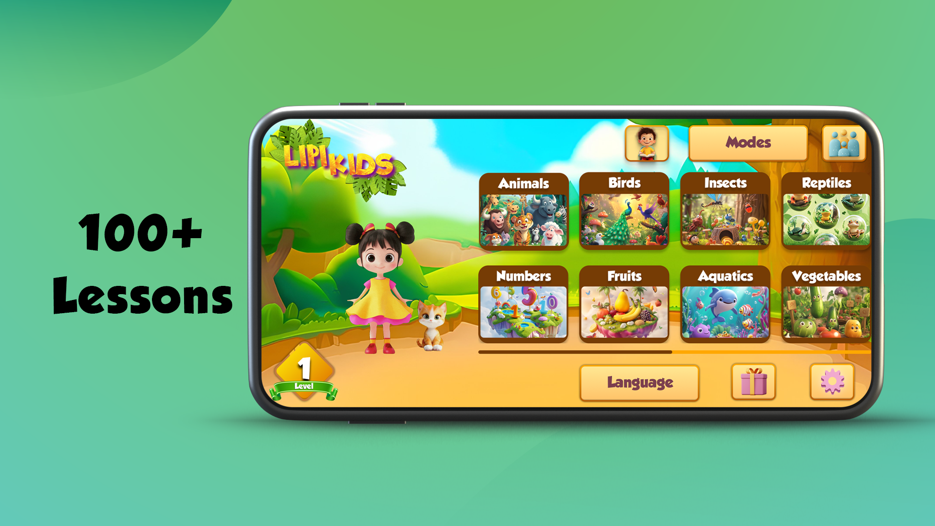 Game displayed on tablet device